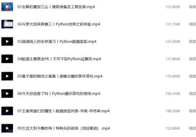 刚买的python零基础30天速成视频教程缩略图