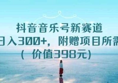 首发抖音音乐号新赛道！亲操实测日入300+，附赠项目所需素材（价值398元）缩略图