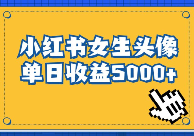 长期稳定项目，小红书女生头像号，最高单日收益5000+适合在家做的副业项目缩略图