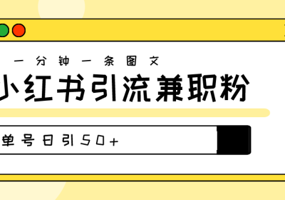 爆粉秘籍！30s一个作品，小红书图文引流高质量兼职粉，单号日引50+缩略图