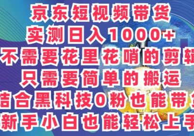 2024最新骚操作，京东带货项目，不需要花里花哨的剪辑，只需要简单的搬运缩略图