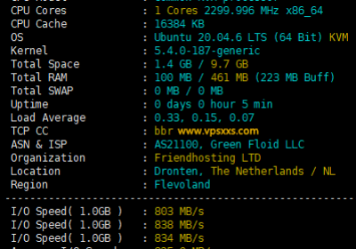 Friendhosting荷兰VPS测评：三网往返直连（移动回程绕美），联通往返AS4837更适合联通用户缩略图