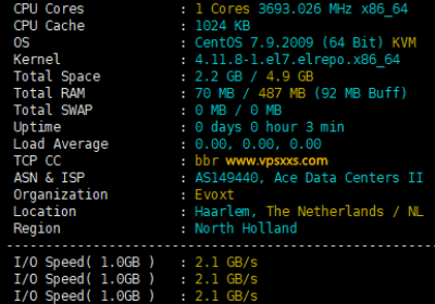 Evoxt荷兰VPS测评：CPU硬盘性能强悍，三网往返直连，看视频6万+速度还不错缩略图