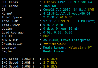 Evoxt马来西亚VPS测评：马来西亚原生IP，三网回程CN2直连，看视频10万+速度缩略图